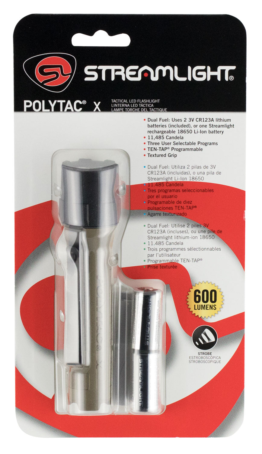 STL 88602 POLYTAC X FLASHLIGHT COYOTE CR123A