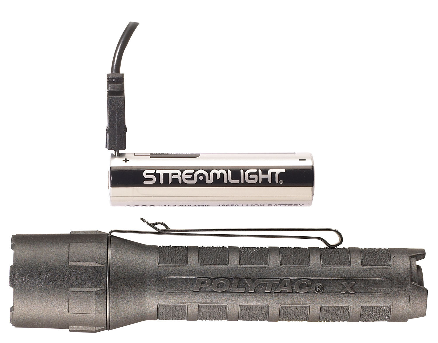 STL 88610 POLYTAC X USB FLASHLIGHT BLACK 18650