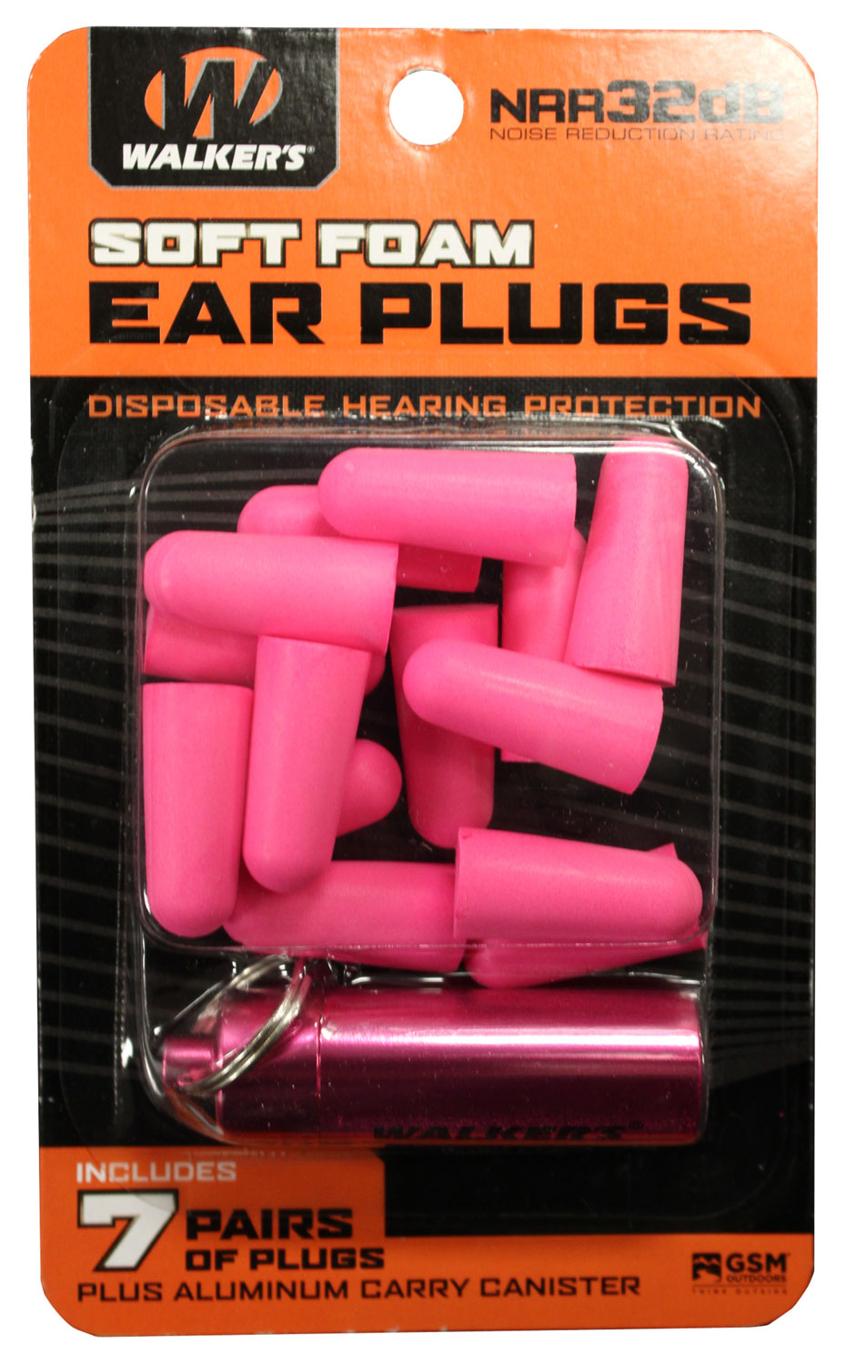 WLKR GWP-PLGCAN-PK 7PK PNK FOAM PLUG W/CASE