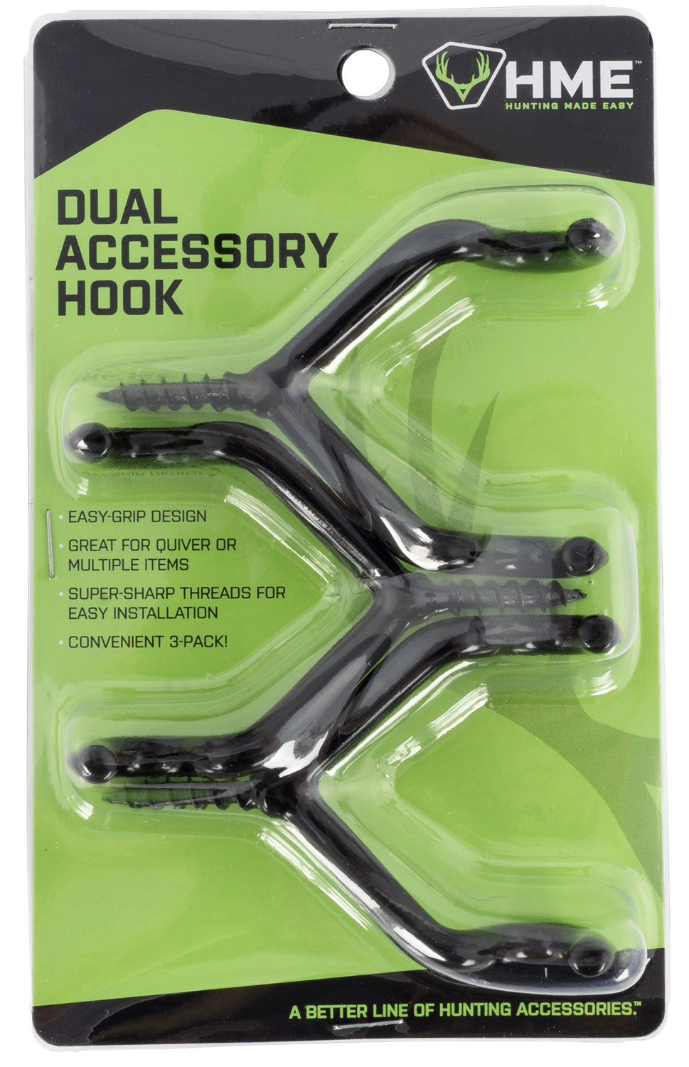 HME DAH-3 DUAL ACC HOOK 3PK