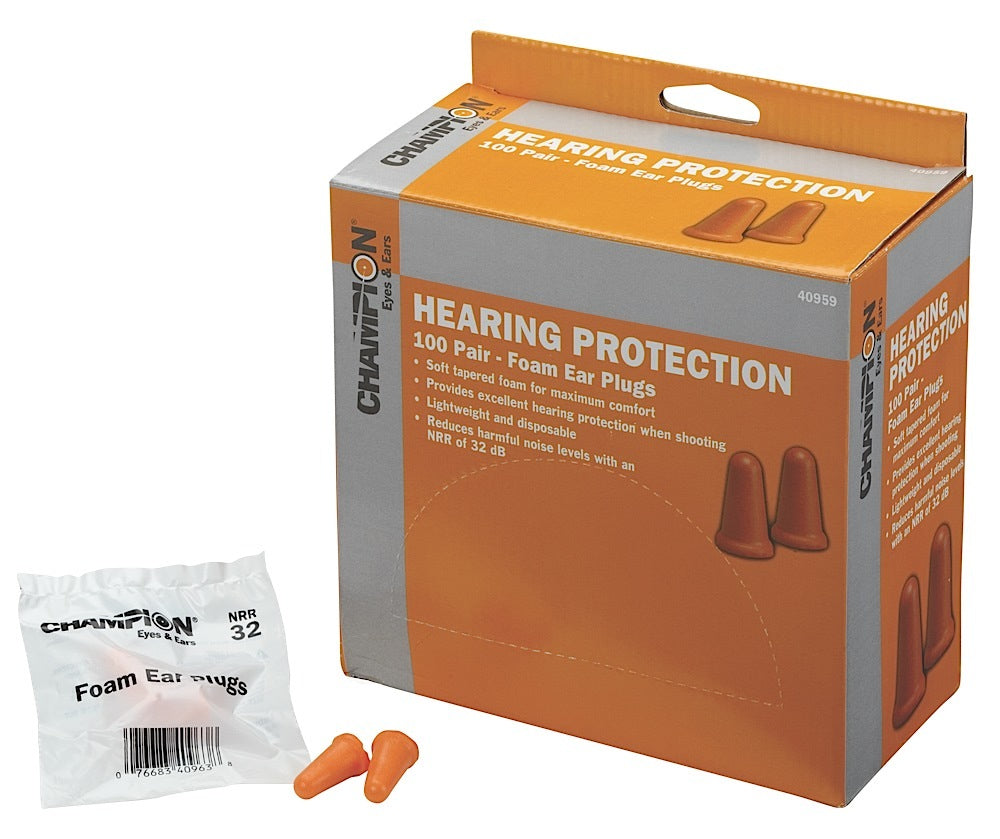 CHAMP 40959 FOAM EAR PLUGS 100PR