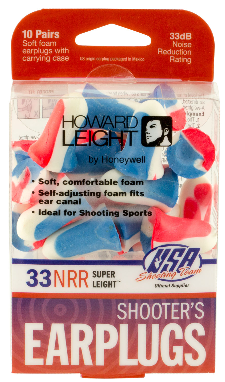 HOW R01891 USA SHOOTERS EARPLUGS 10PR
