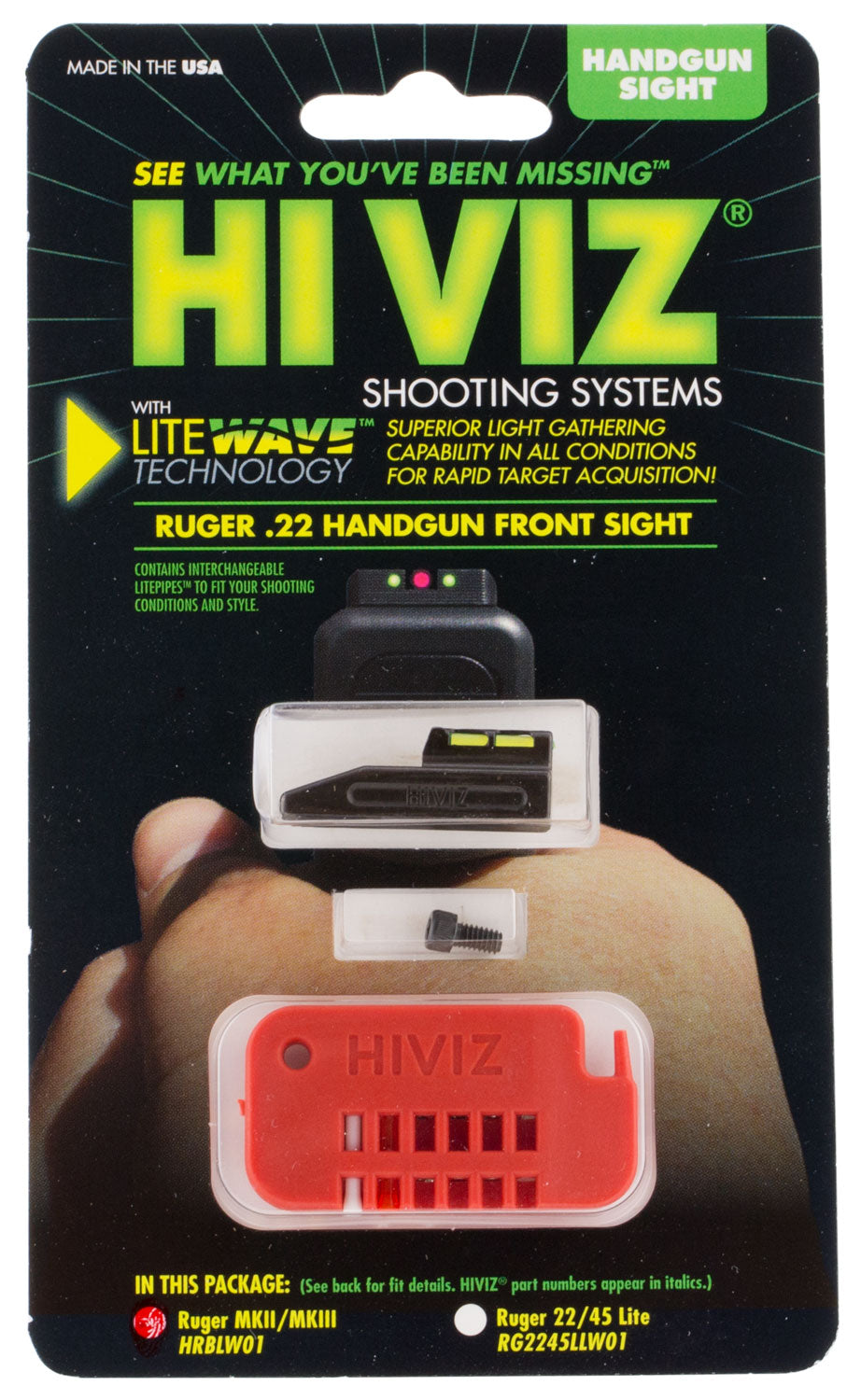 HIVIZ HRBLW01 RUGER MK II/III 3/PIPES