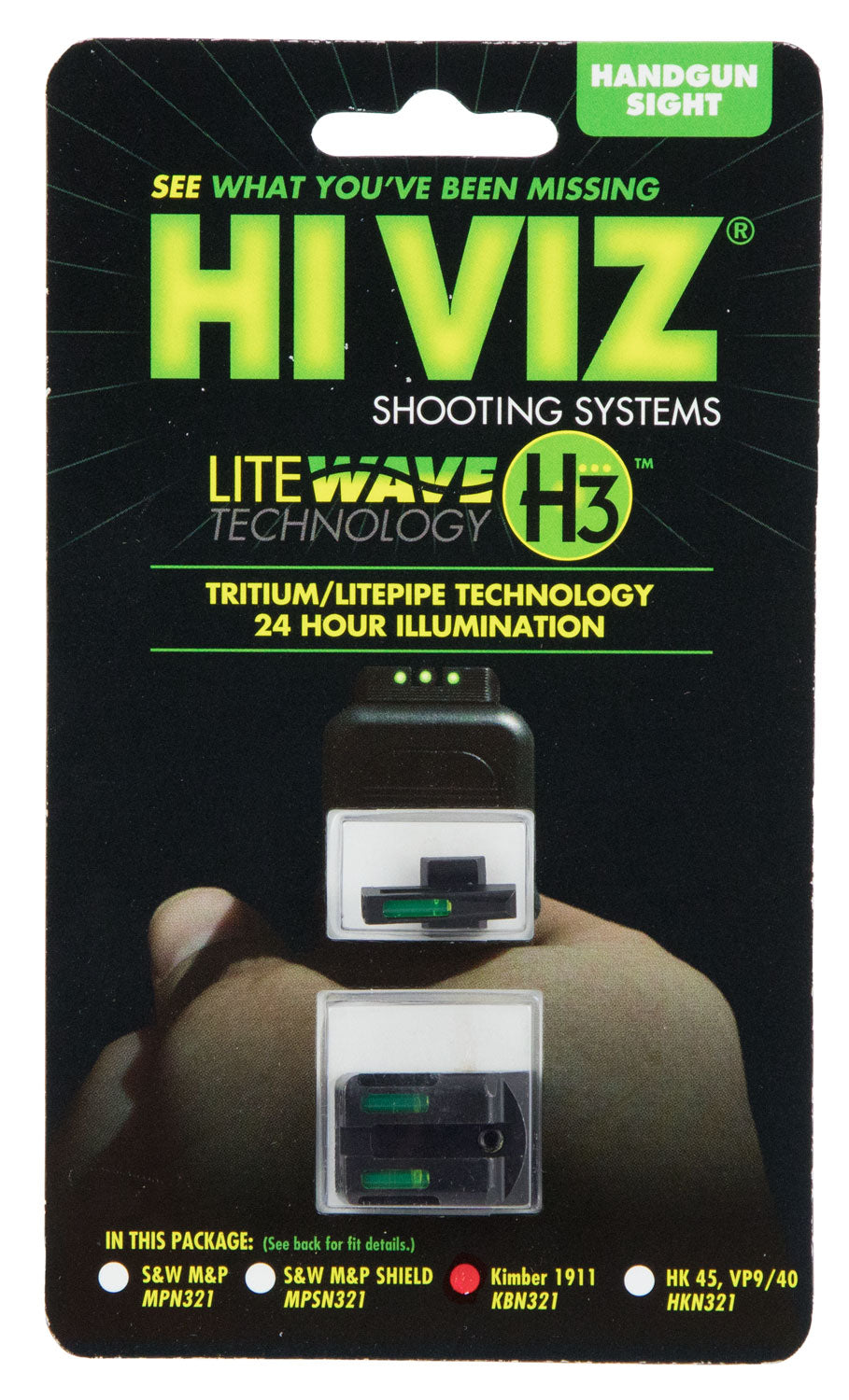 HIVIZ KBN321 LITEWAVE H3 TRIT/LITEPIPE 1911 G/G