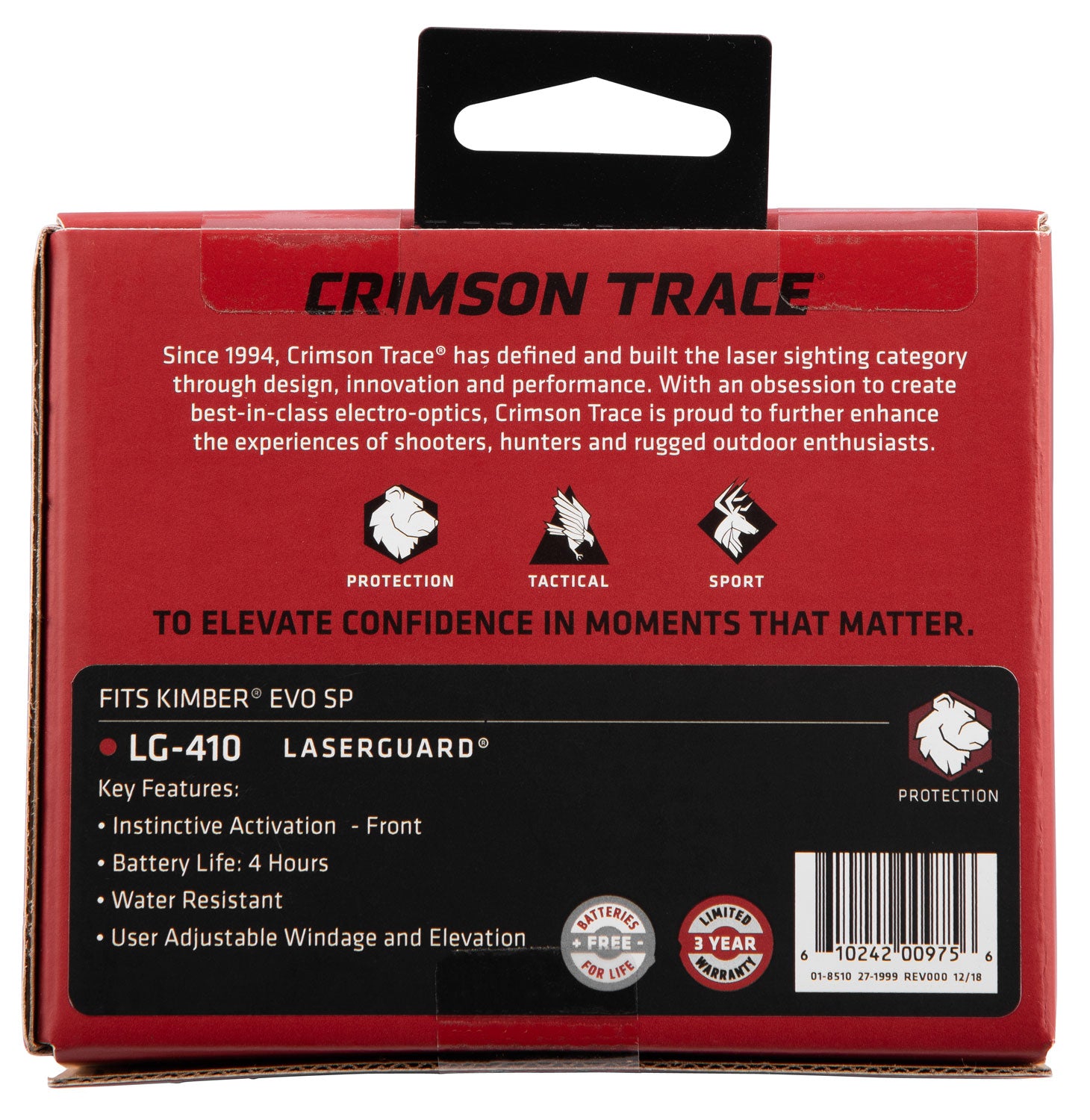 CRIM 0185101 LG410 LASERGRIPS KIMBER EVO SP