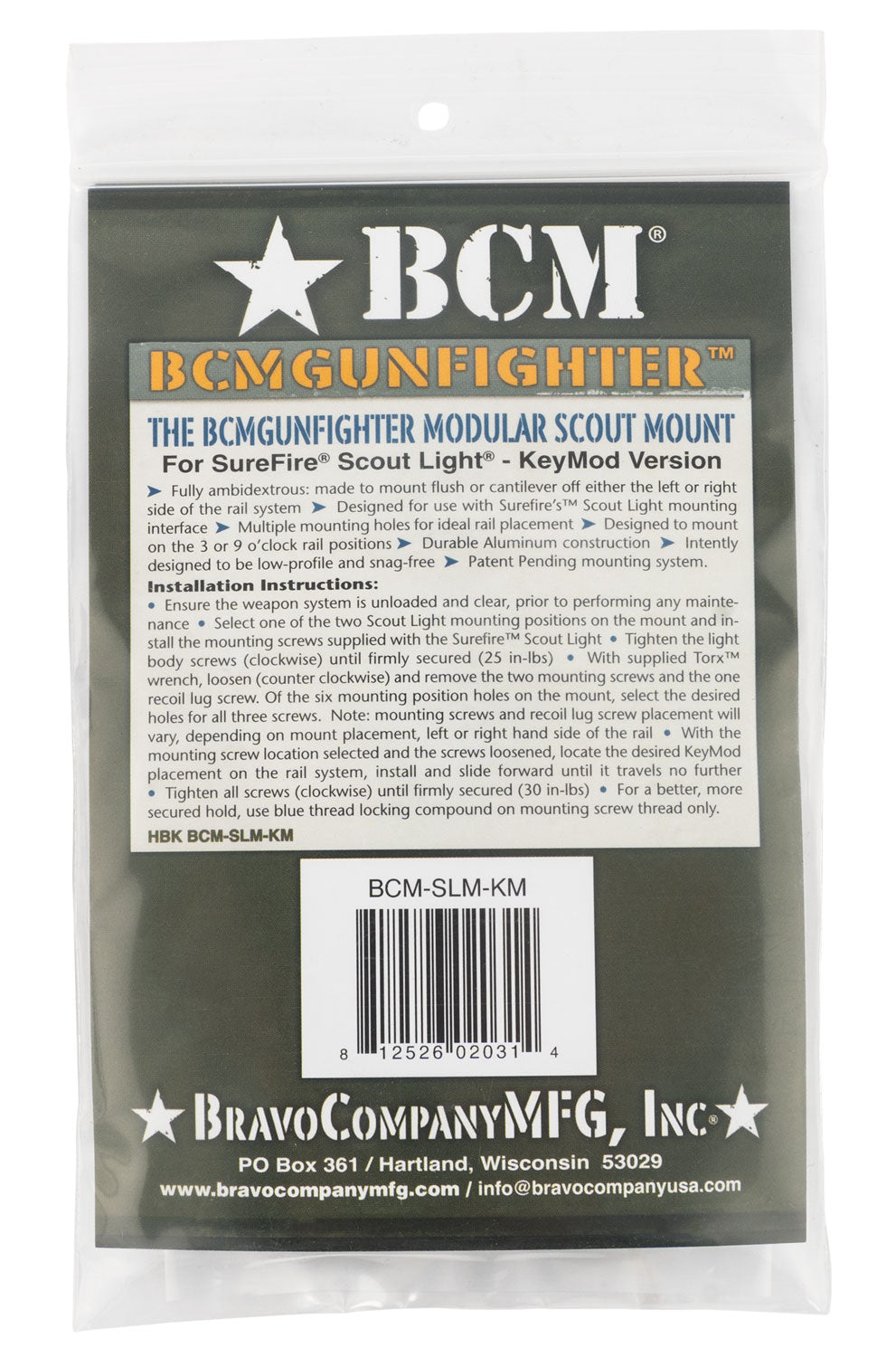BCM SLM-KM SCOUT MOUNT KEYMOD