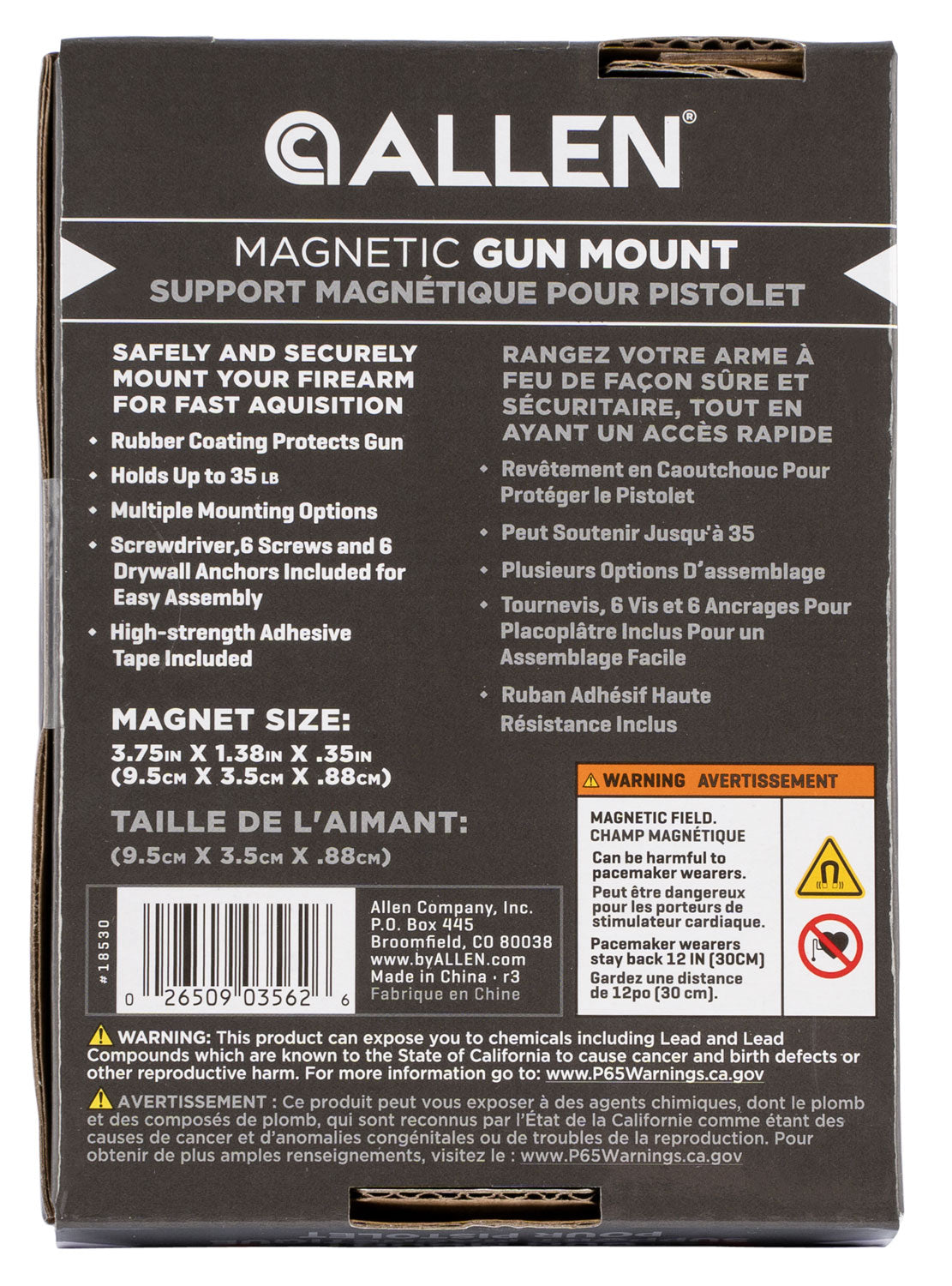 ALLEN 18530 MAGNETIC GUN MOUNT