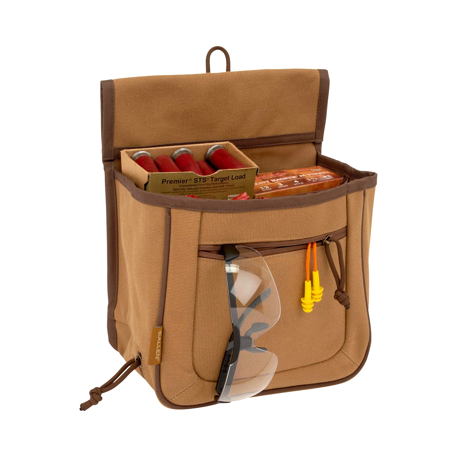ALLEN 8332 RIVAL DBL COMPARTMENT SHELL BAG TAN