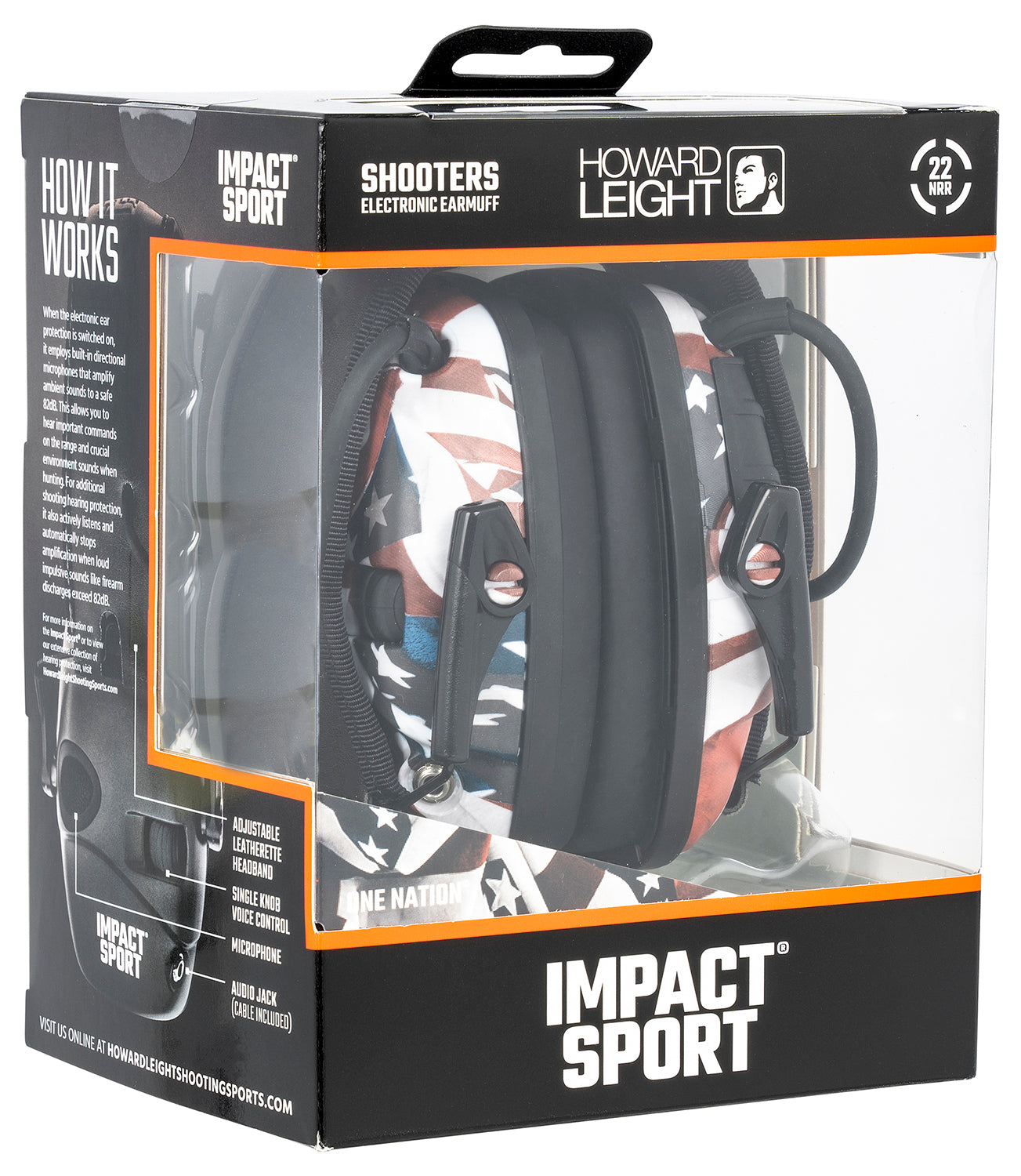 HOW R02530 IMPACT SPORT ONE NATION ELEC EARMUFF