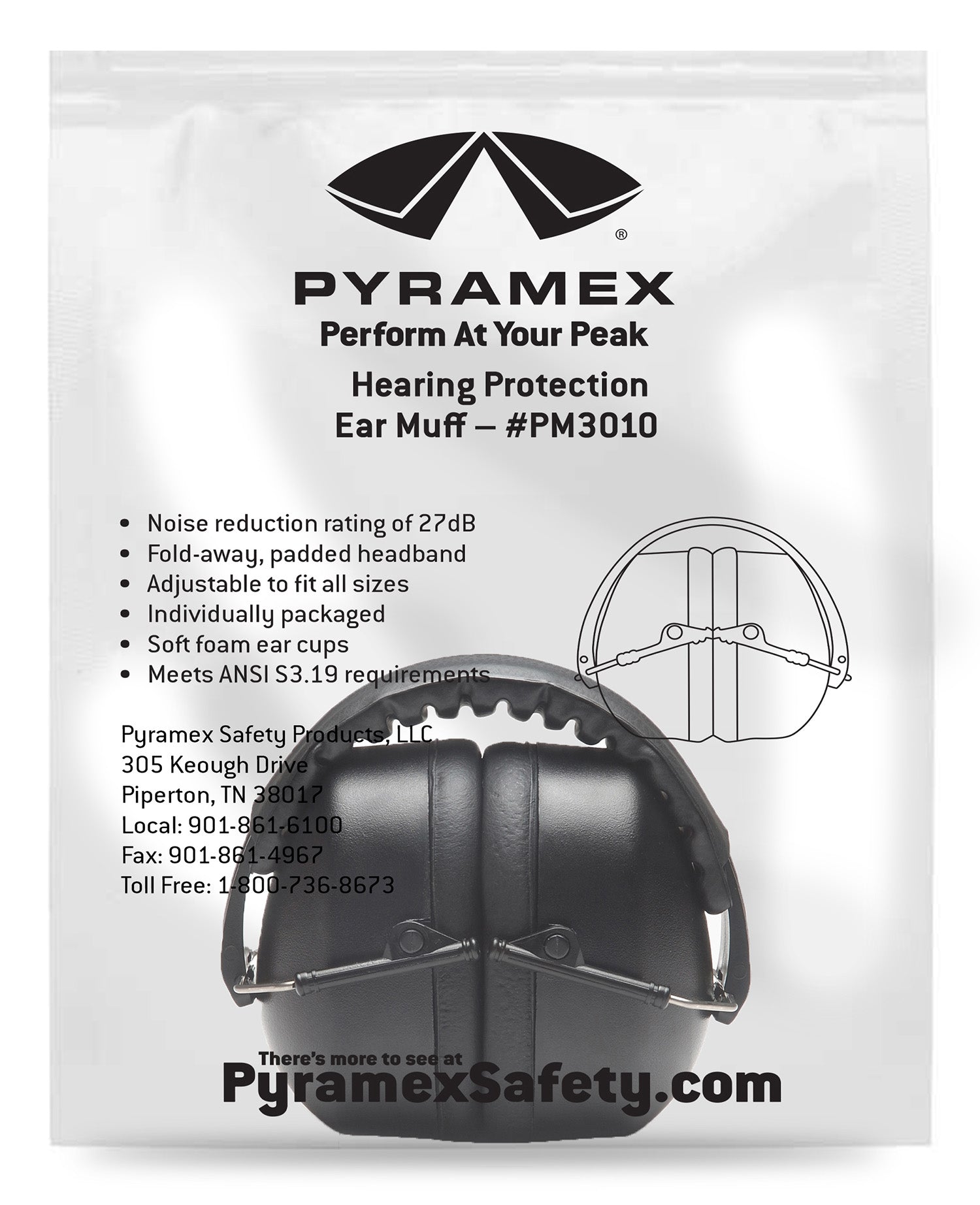 PYRA PM3010 MUFFS NRR26 BLACK