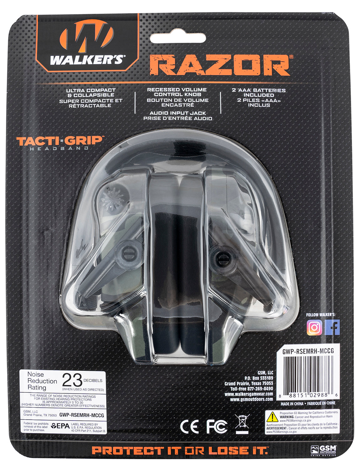 WLKR GWP-RSEMRH-MCCG RAZR MUFF TACTI-GRIP GRYCAM