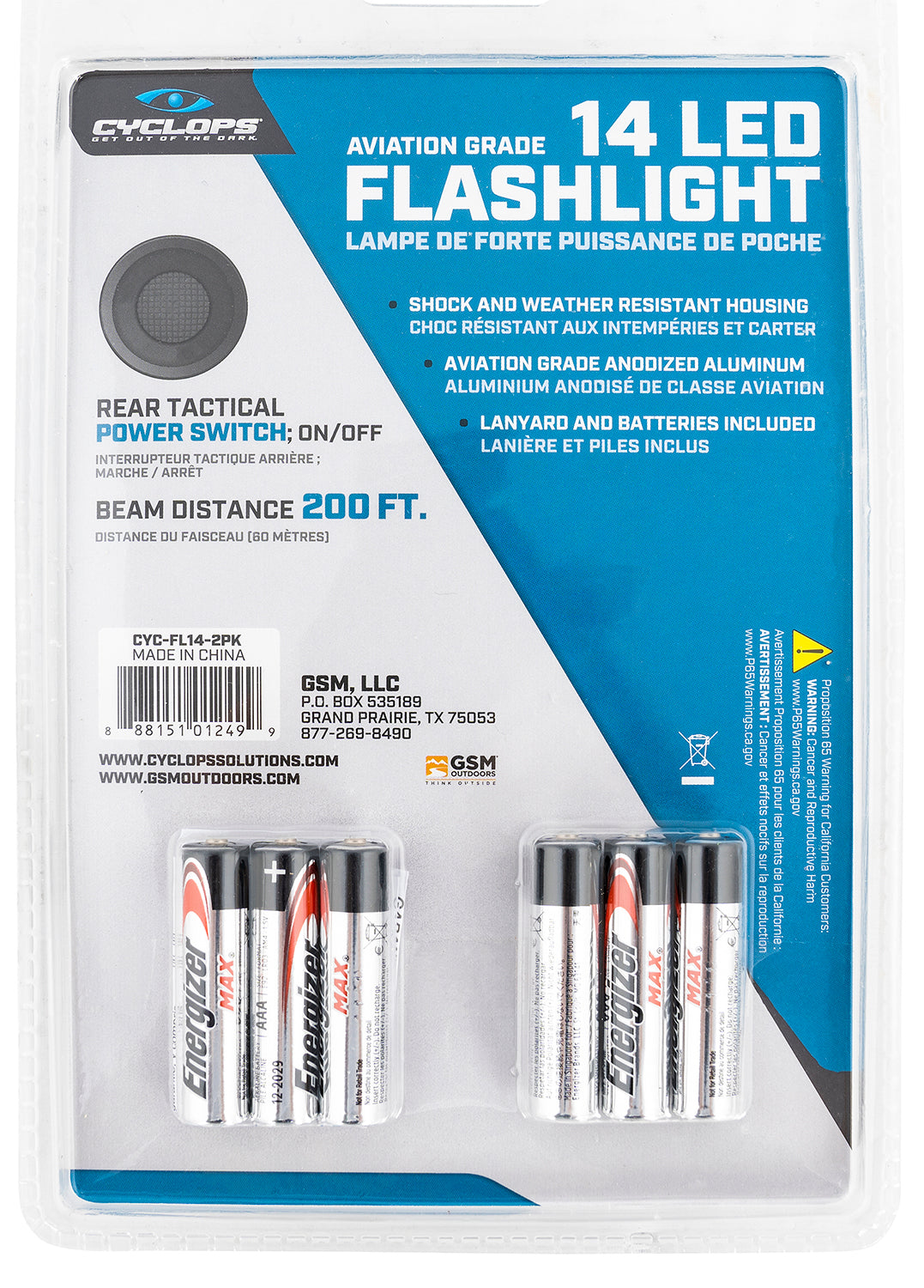 CYCLP CYC-FL14-2PK 14 LED ALUM FLASHLIGHT