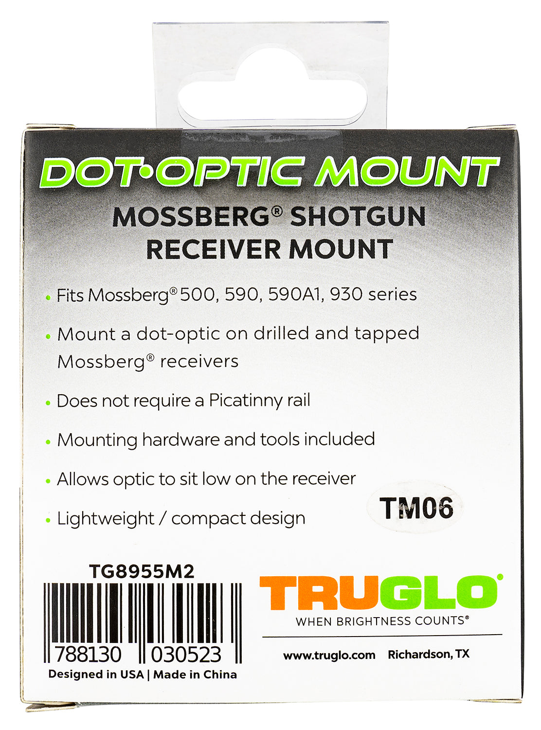 TRU TG-TG8955M2 MNT SHTGN RCVR MOS RMR