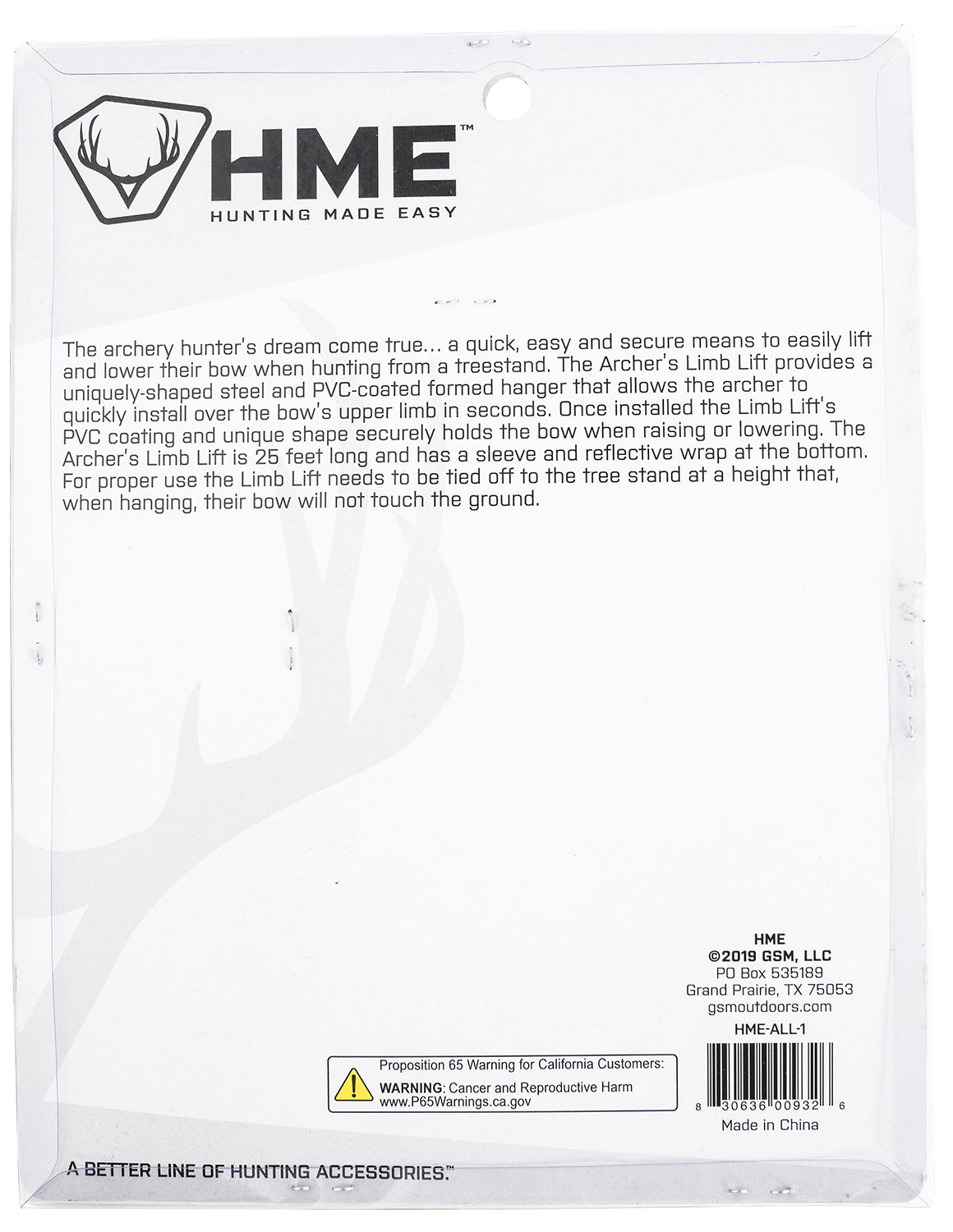 HME HME-ALL-1 ARCHERS LIMB LIFT