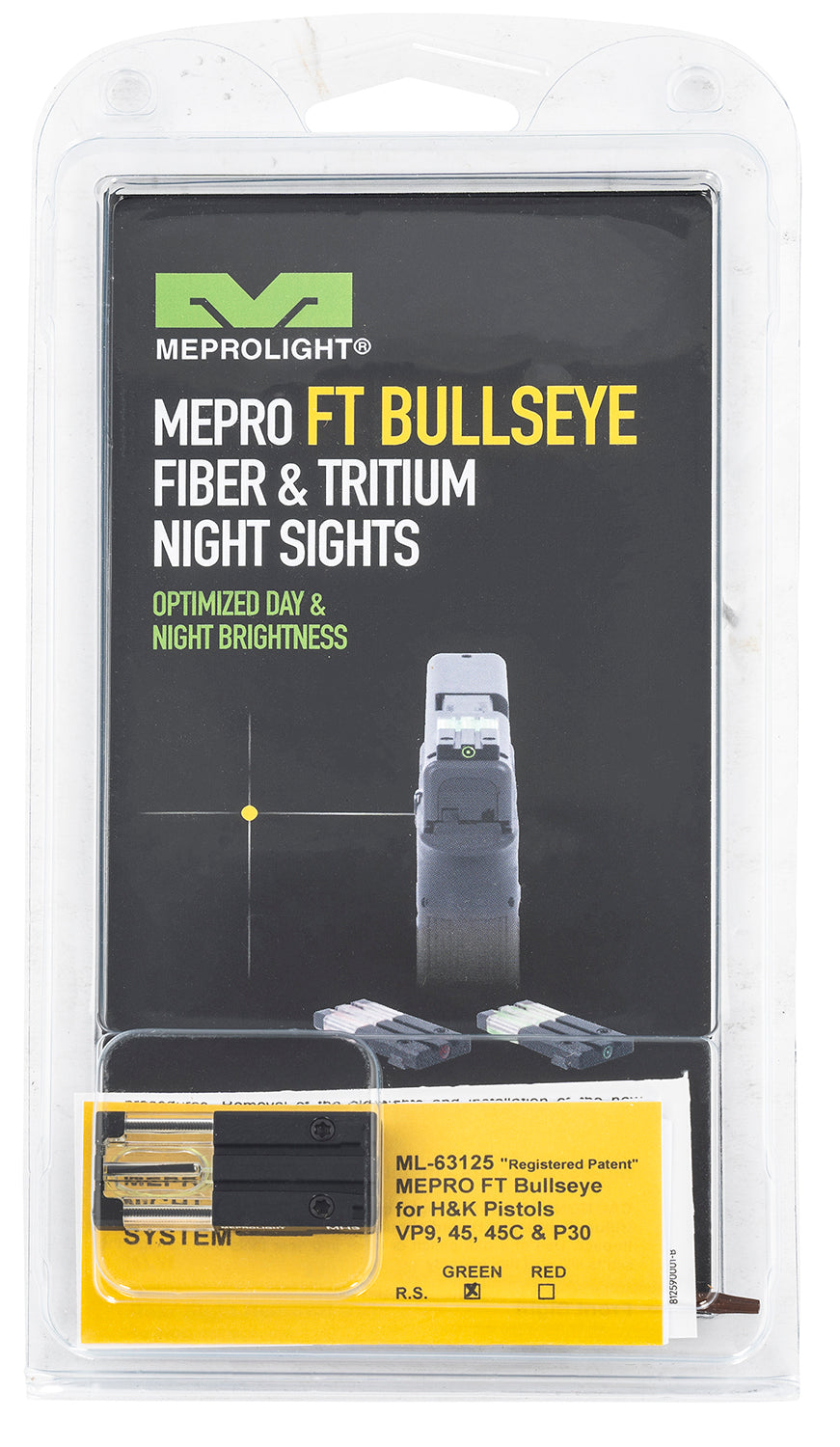 MEPRO 631253108 FT BULLSEYE HK VP9 REAR GRN