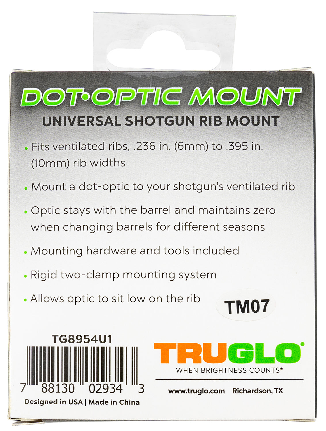 TRU TG-TG8954U1 MNT SHTGN RIB UNIV TG VOR DOC