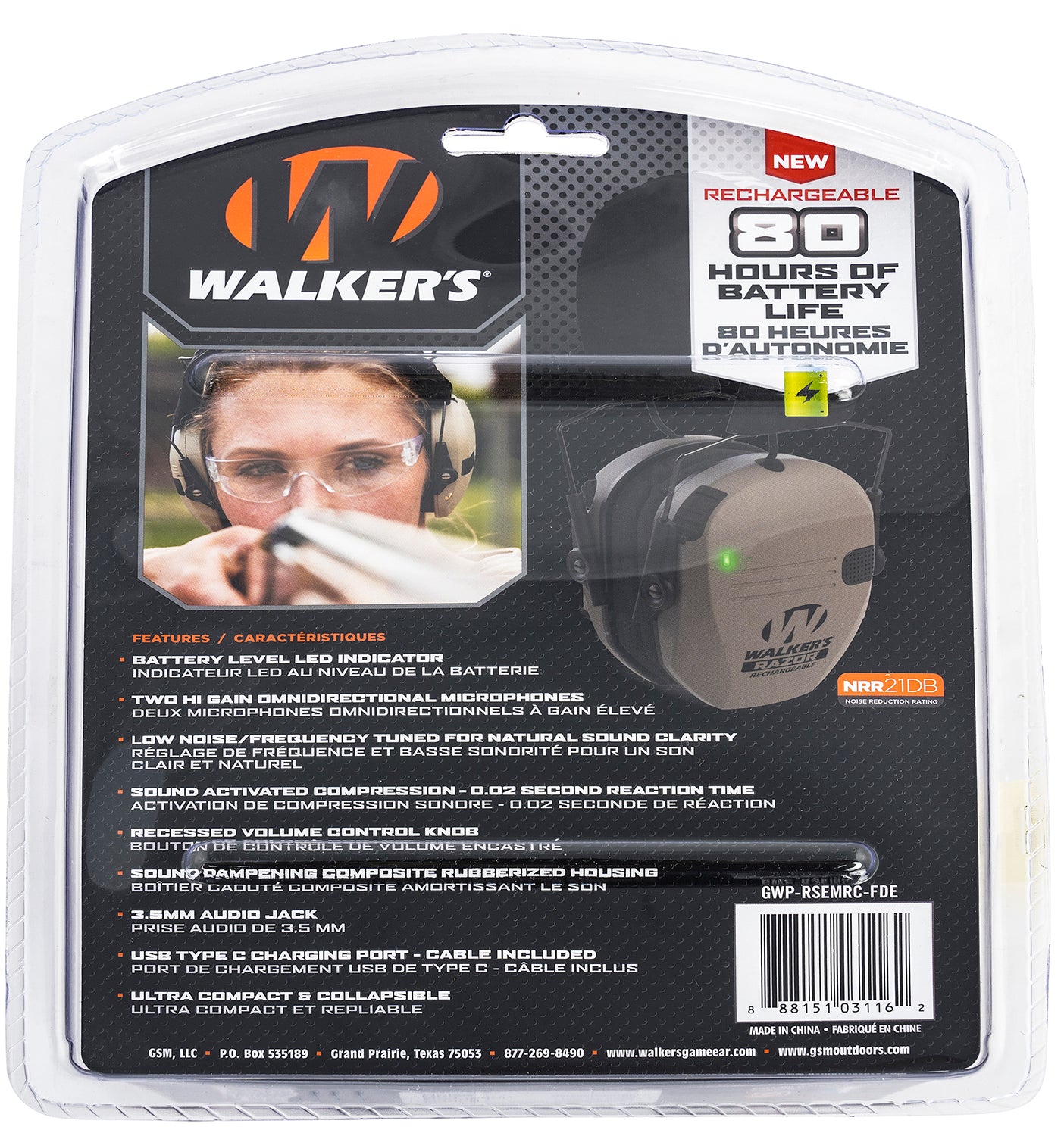 WLKR GWP-RSEMRC-FDE RAZR MUFF RECHARGEABLE FDE