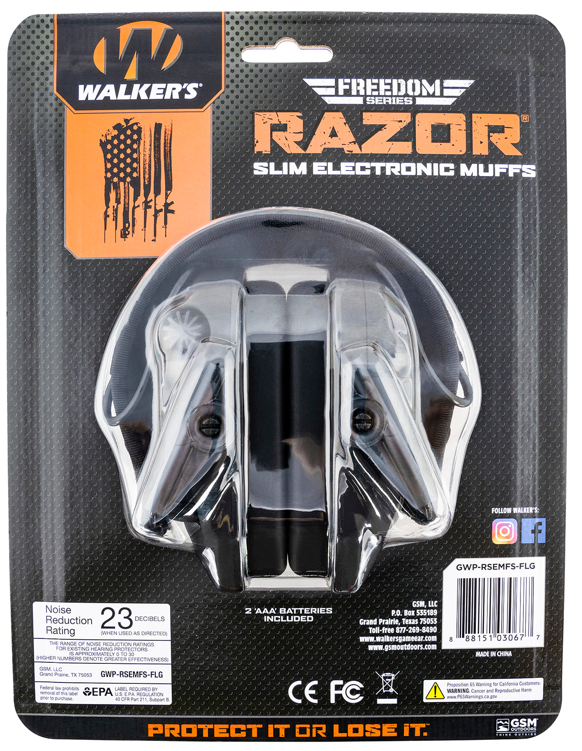 WLKR GWP-RSEMFS-FLG RAZR FREEDOM MUFF FLG