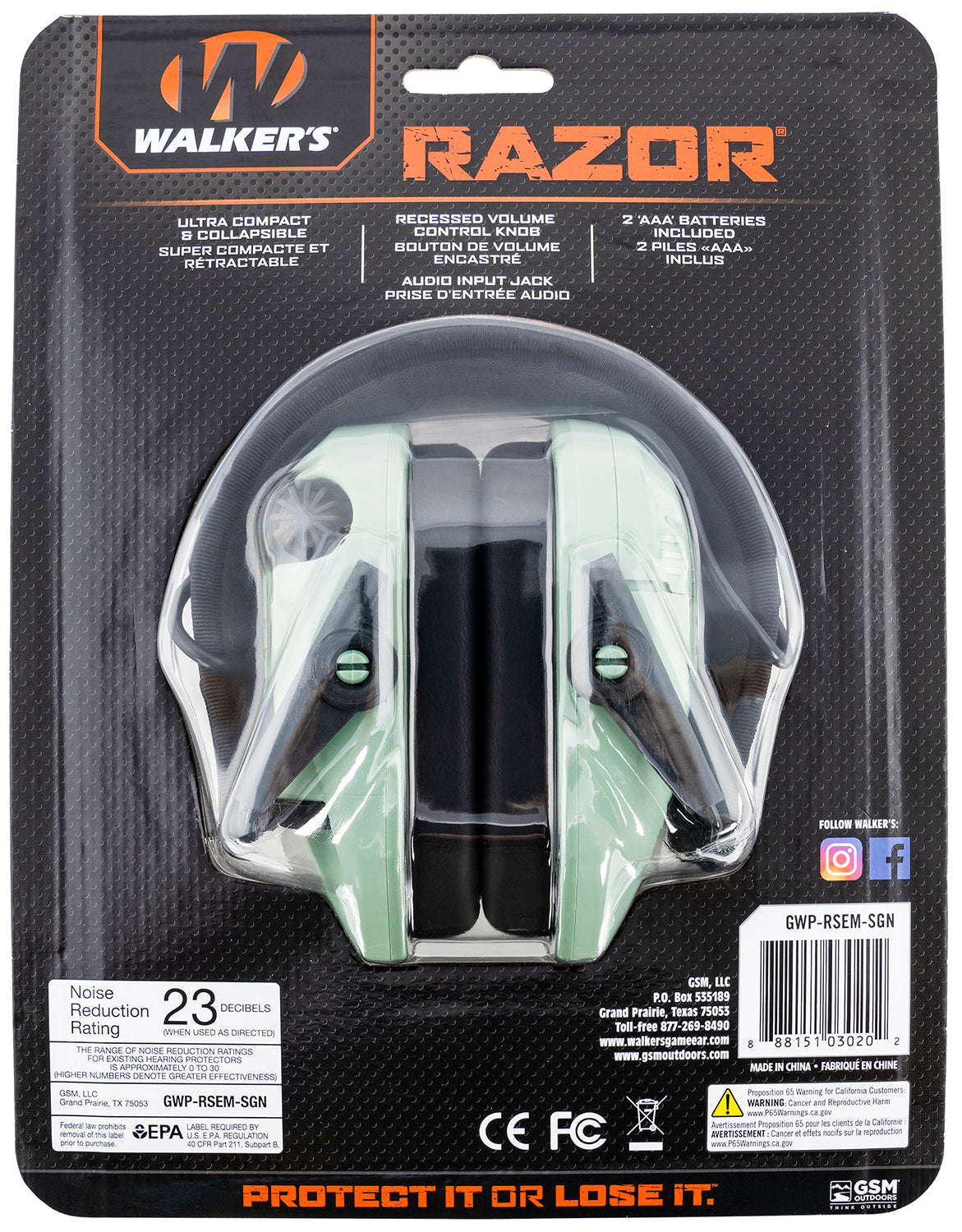 WLKR GWP-RSEM-SGN RAZR SLIM ELC MUF SAGE GRN