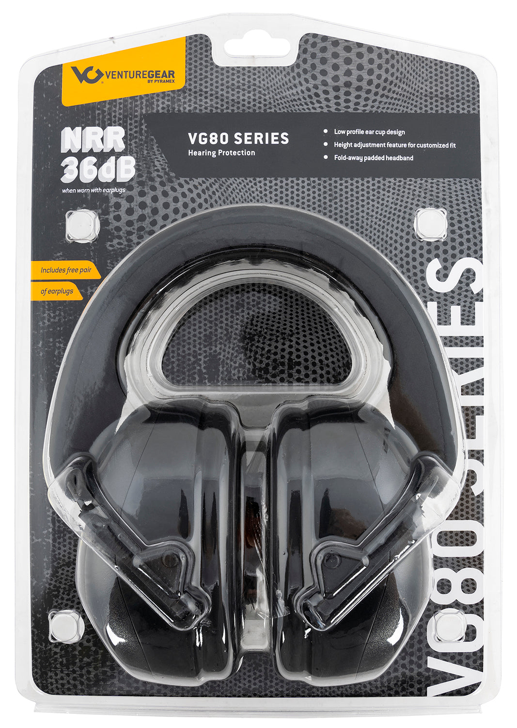 PYRA.VGPM8011C EARMUFFS BLACK NRR26 CLAM PACK