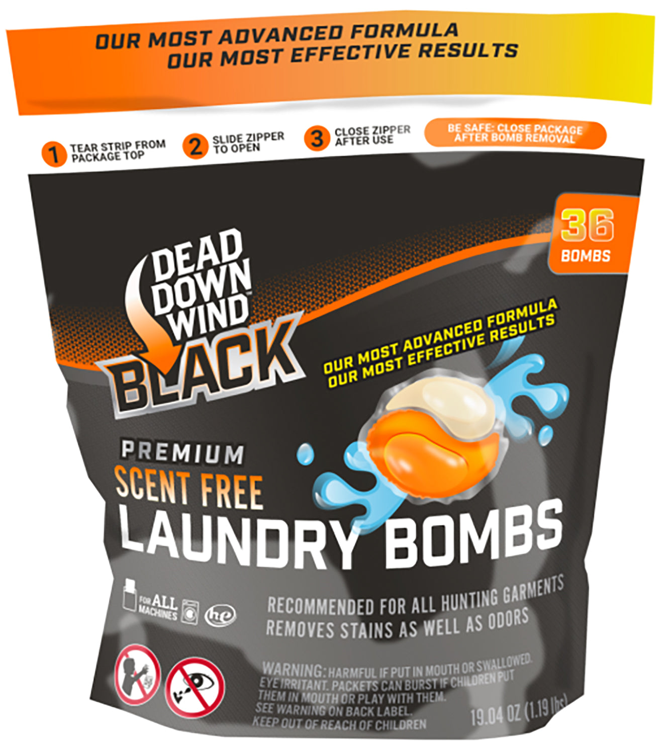 DDW 118418 BLACK PREM LAUNDRY BOMBS 36CT