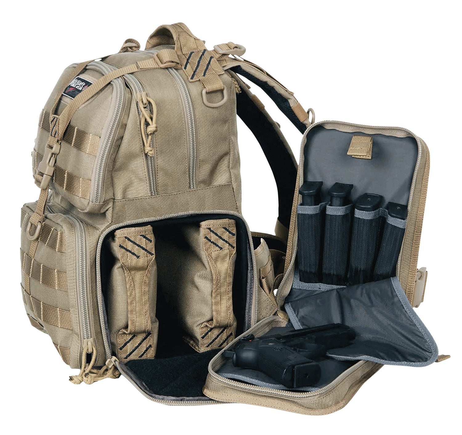 GPS T1612BPT TR BACKPACK HOLDS 3 HGN TAN