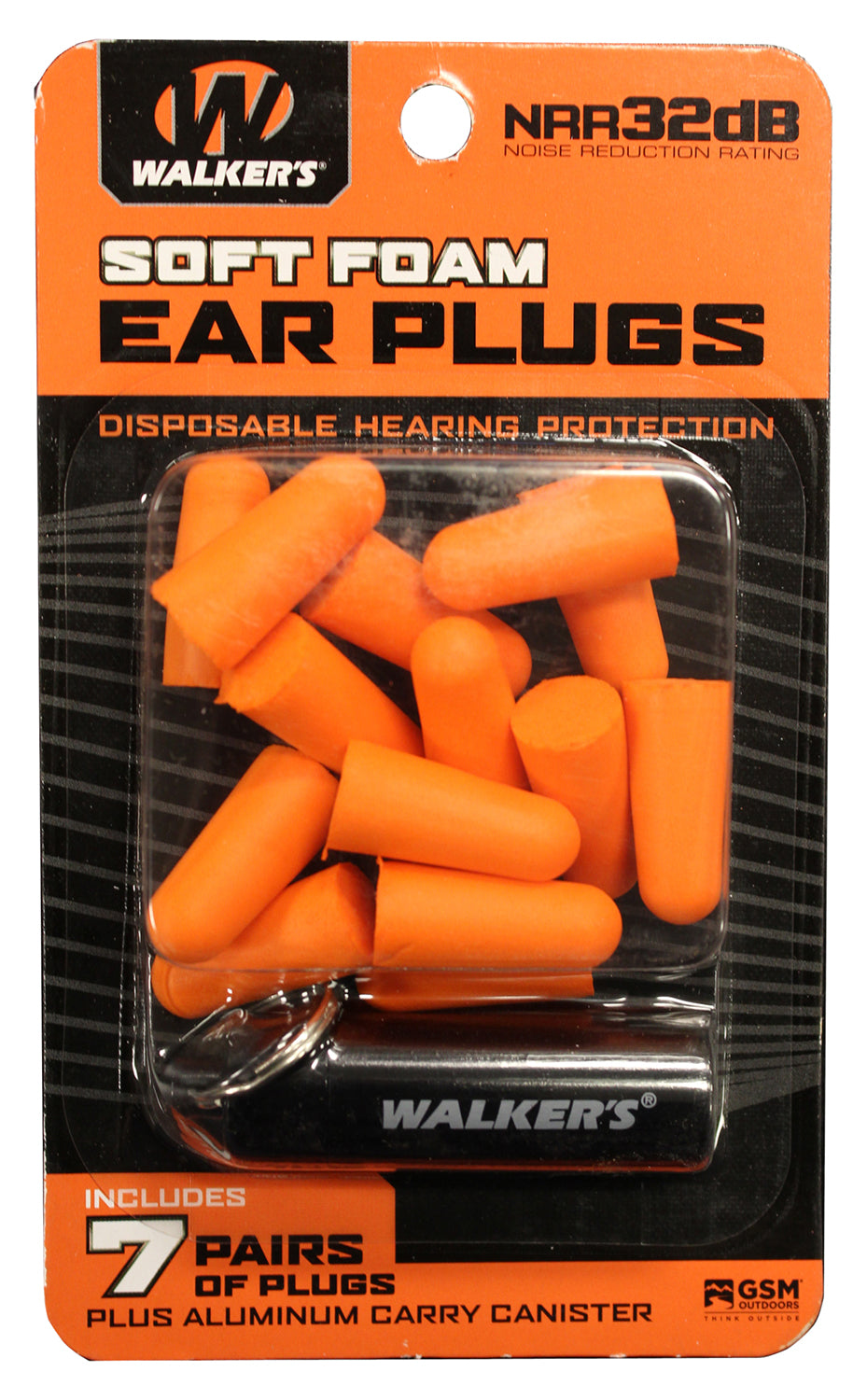 WLKR GWP-PLGCAN-OR 7PK ORG FOAM PLUG W/CASE