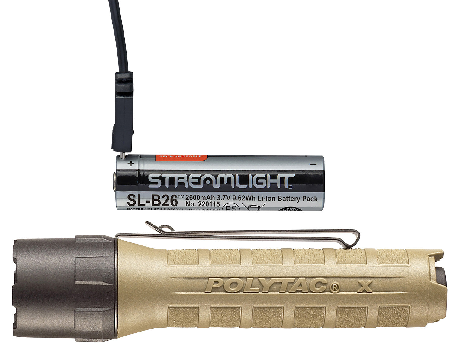 STL 88612 POLYTAC X USB FLASHLIGHT COYOTE 18650