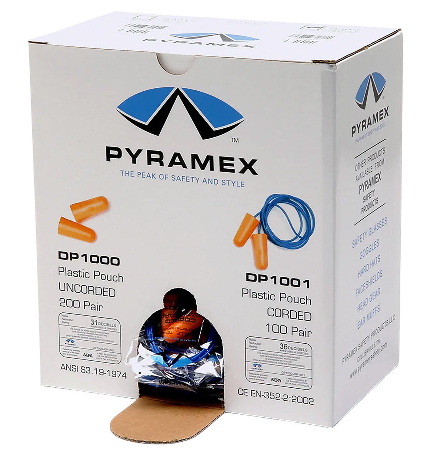 PYRA DP1001 CORDEN PLUG 100PAIR/BOX NRR 32DB