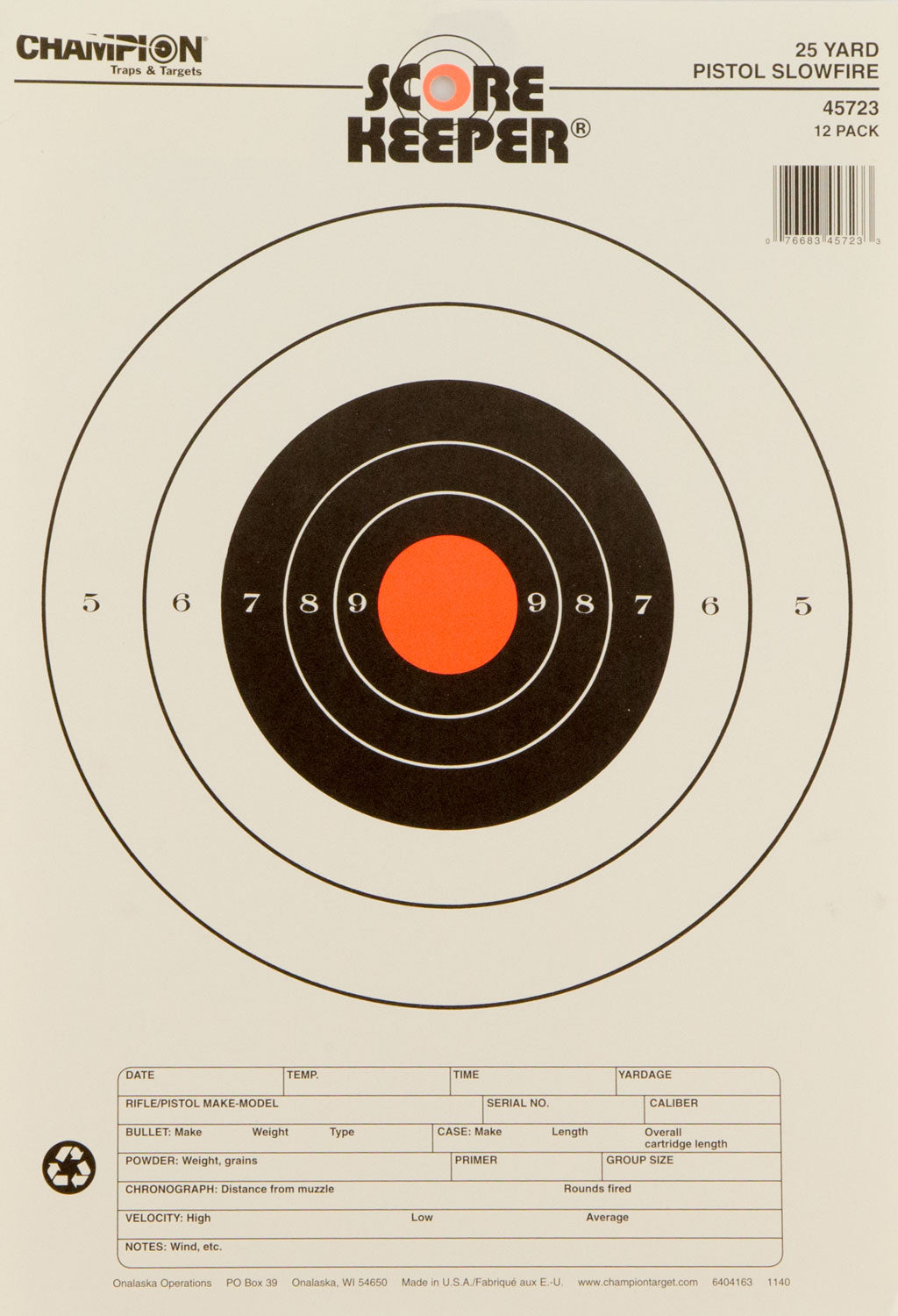 CHAMP 45723      25YD PISTOL SLOWFIRE