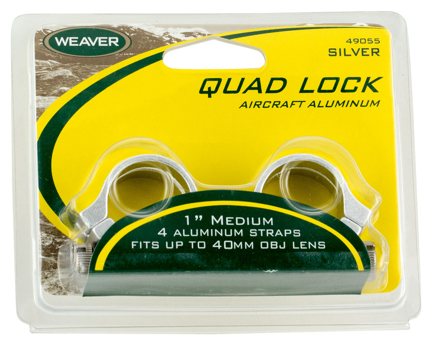 WEAV 49055(WV1018)     RINGS QUAD-LOCK 1IN MED SLV