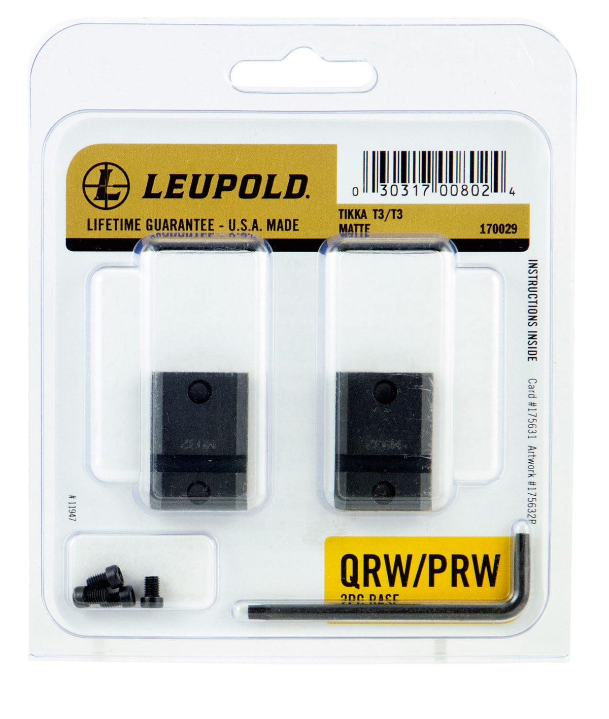 LEU 170029 QRW 2-PC BASE BRN TIKKA T3/T3X