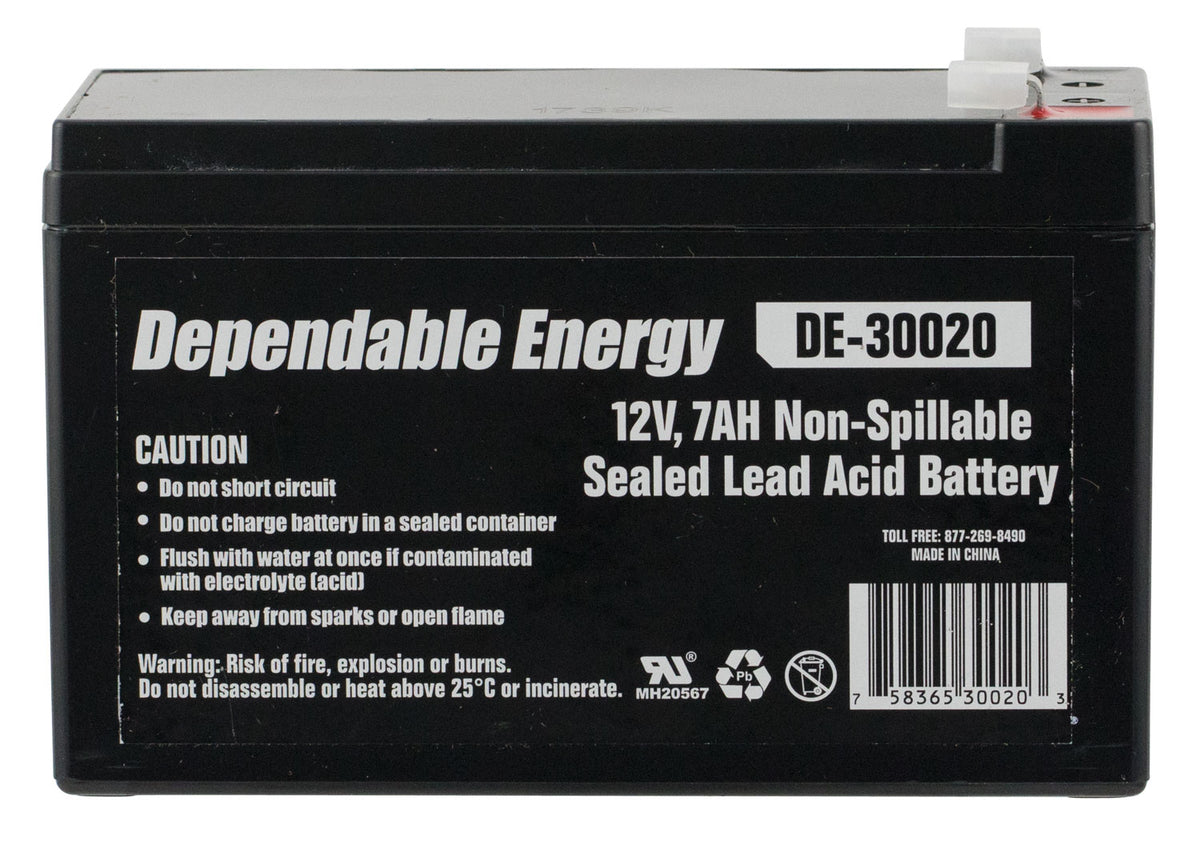 AHUNTR DE-30020        DE1270DC 12V 7AH REC BATY