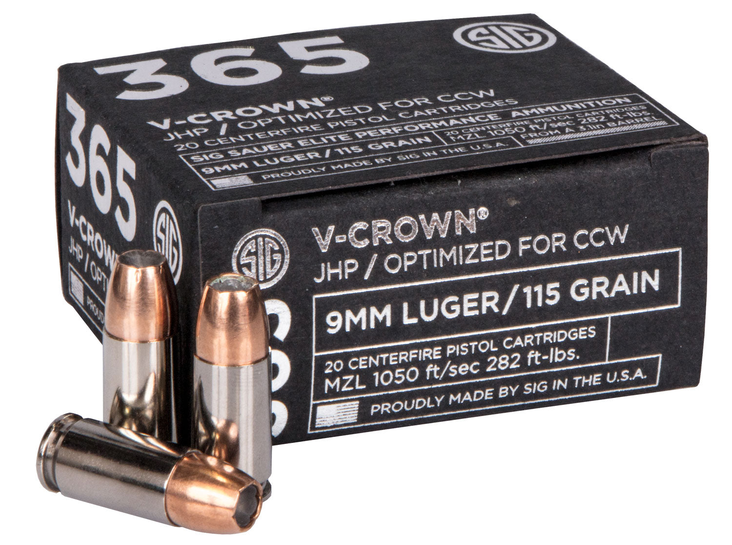 SIG E9MMA1-365-20        VCRWN 9MM  115 JHP  20/10