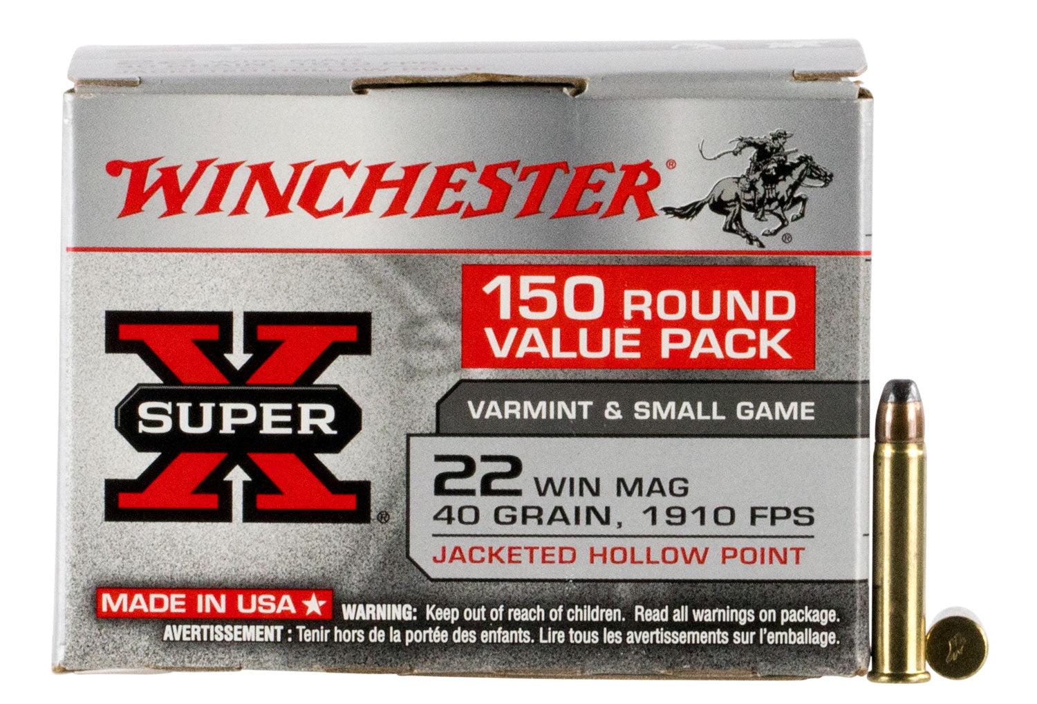 WIN X22MH150        22WMR SUPX 40 JHP*VP*   150/10
