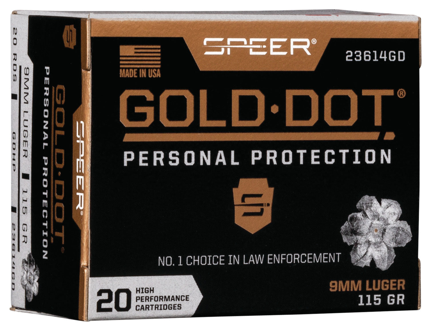 SPEER 23614GD GOLD DOT   9MM   115 HP        20/10