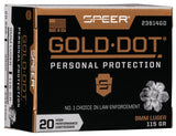 SPEER 23614GD GOLD DOT   9MM   115 HP        20/10