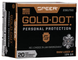 SPEER 23617GD GOLD DOT   9MM+P 124 HP        20/10