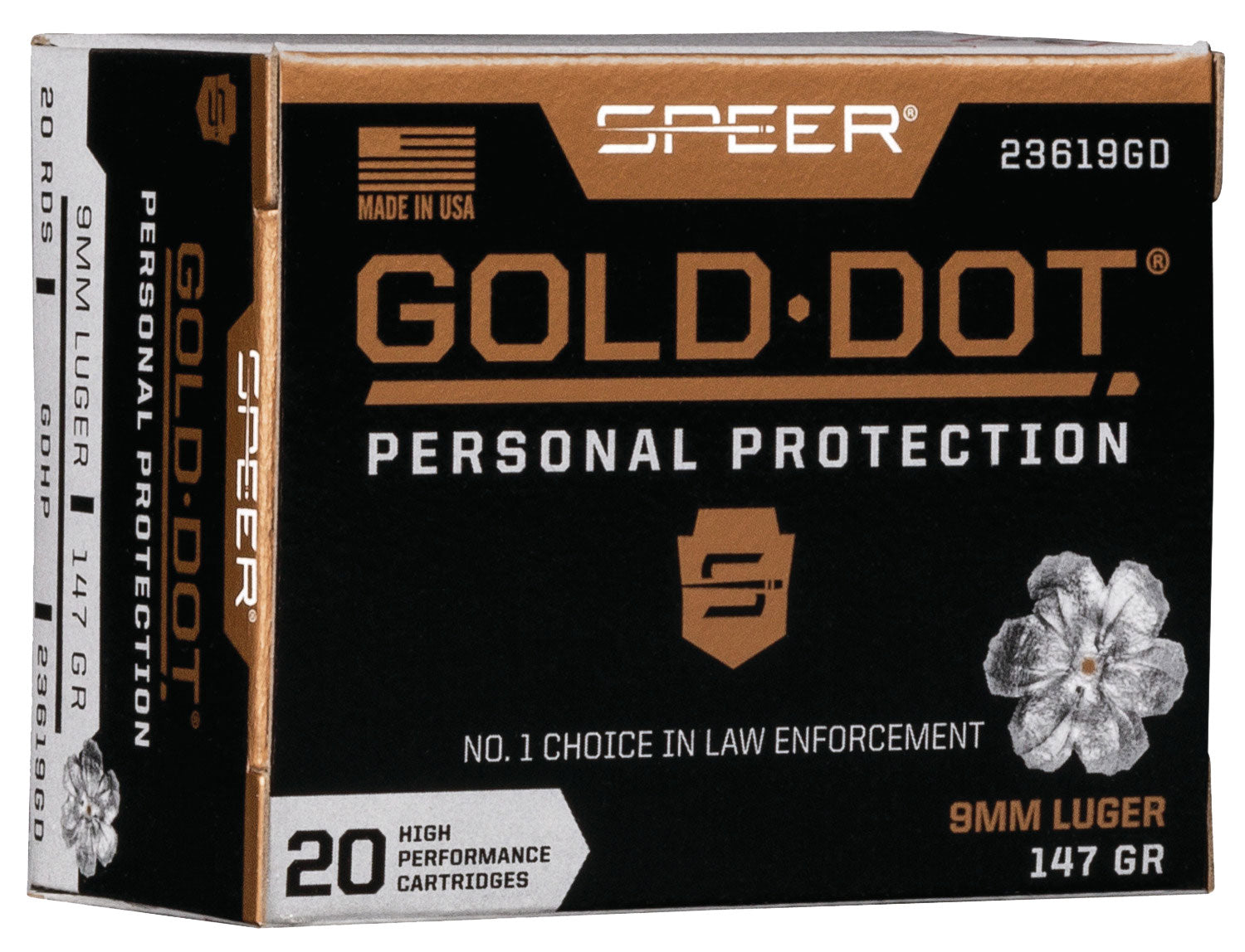 SPEER 23619GD GOLD DOT   9MM   147 HP        20/10