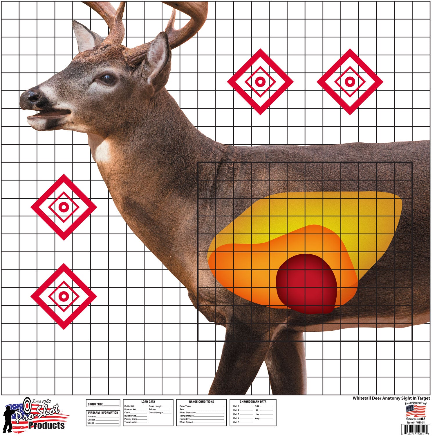 PROSHOT WDSI-5PK  25X25 WHTTAL SIGHT-IN TRGT