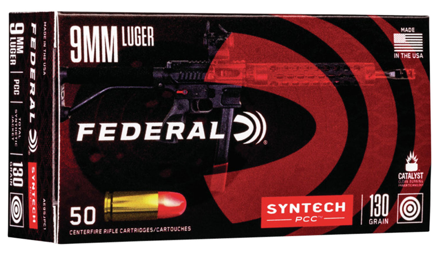 FED AE9SJPC1       9MM CAR  130 SYNTECH TSJ  50/10