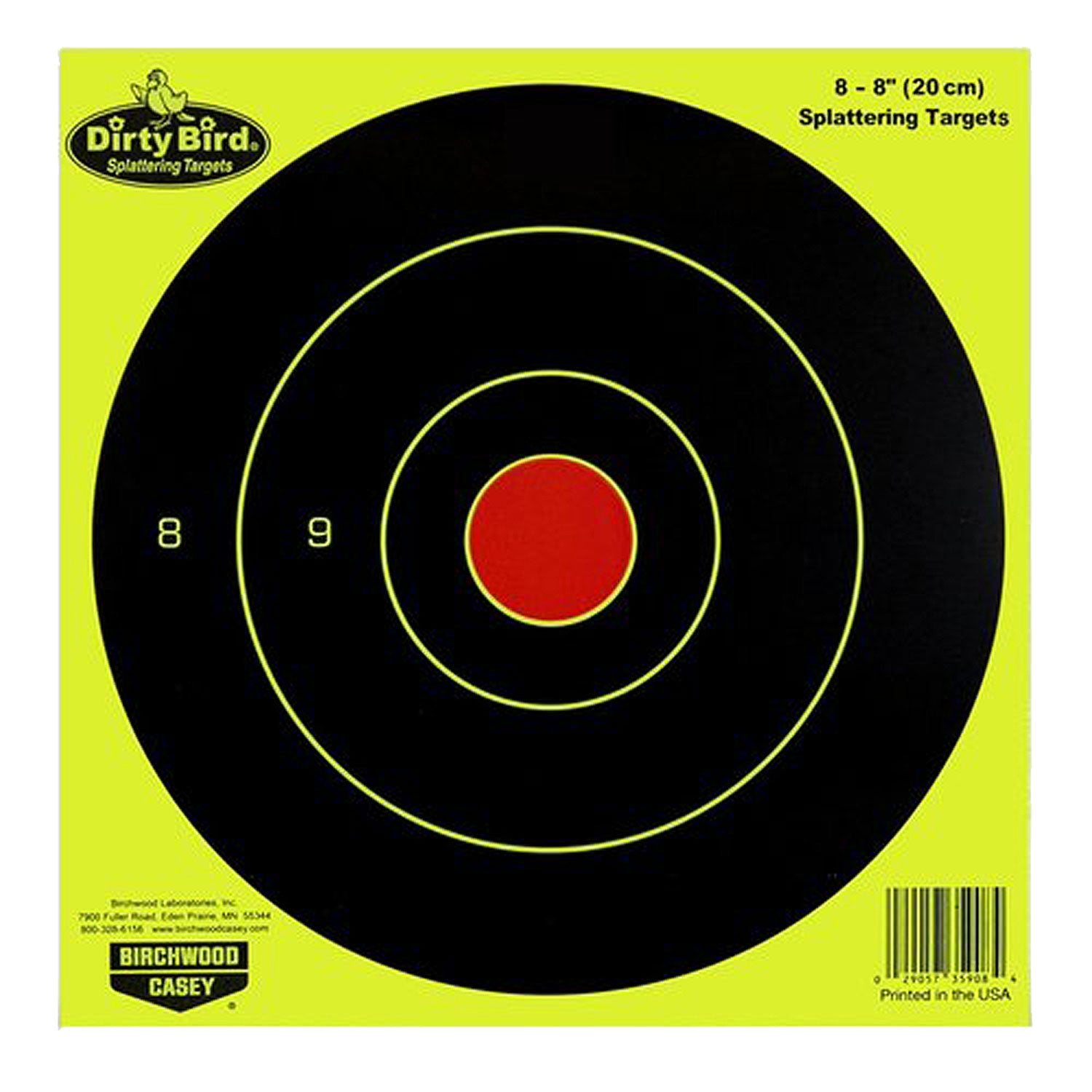 BIR 35950          DIRTYBRD 8" YELW BULLSEYE  50PK