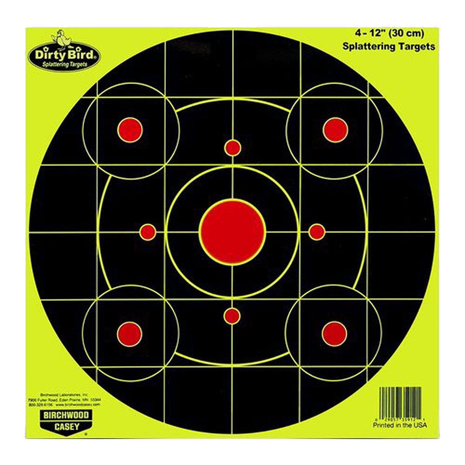 BIR 35925          DIRTYBRD 12"YELW BULLSEYE  25PK