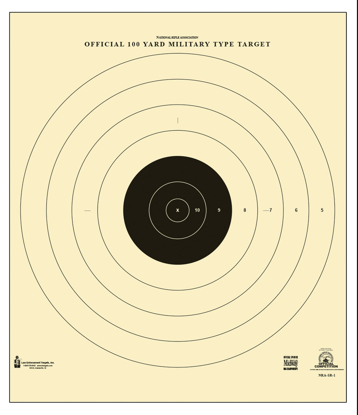 ACTION SR-1-100       100YD MLT BULLSEY TRGT 100BX