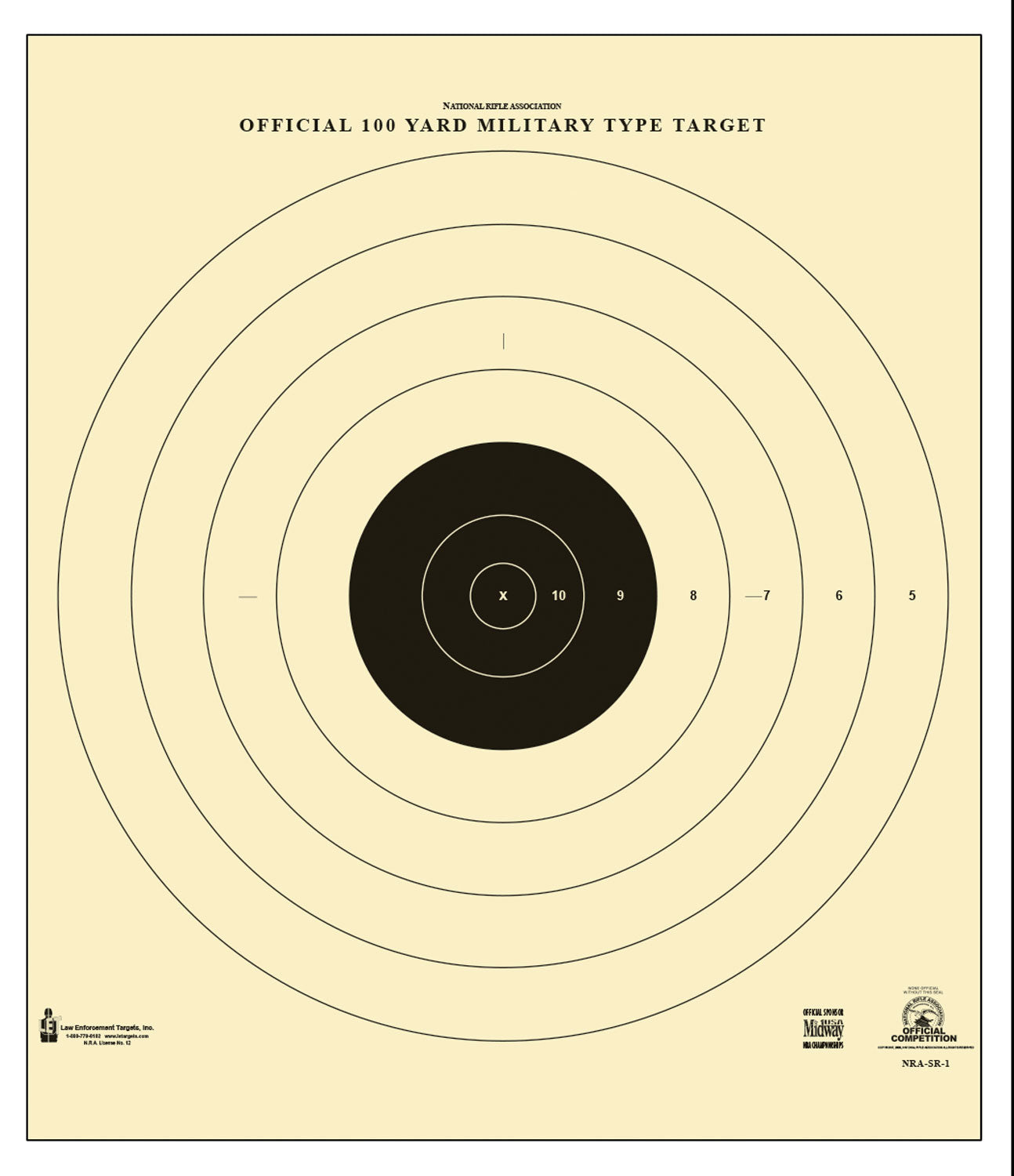 ACTION SR-1-100       100YD MLT BULLSEY TRGT 100BX