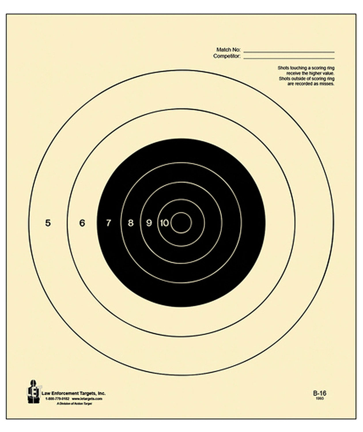 ACTION B-16-100       BULLSEYE ON TAG PAPER  100BX