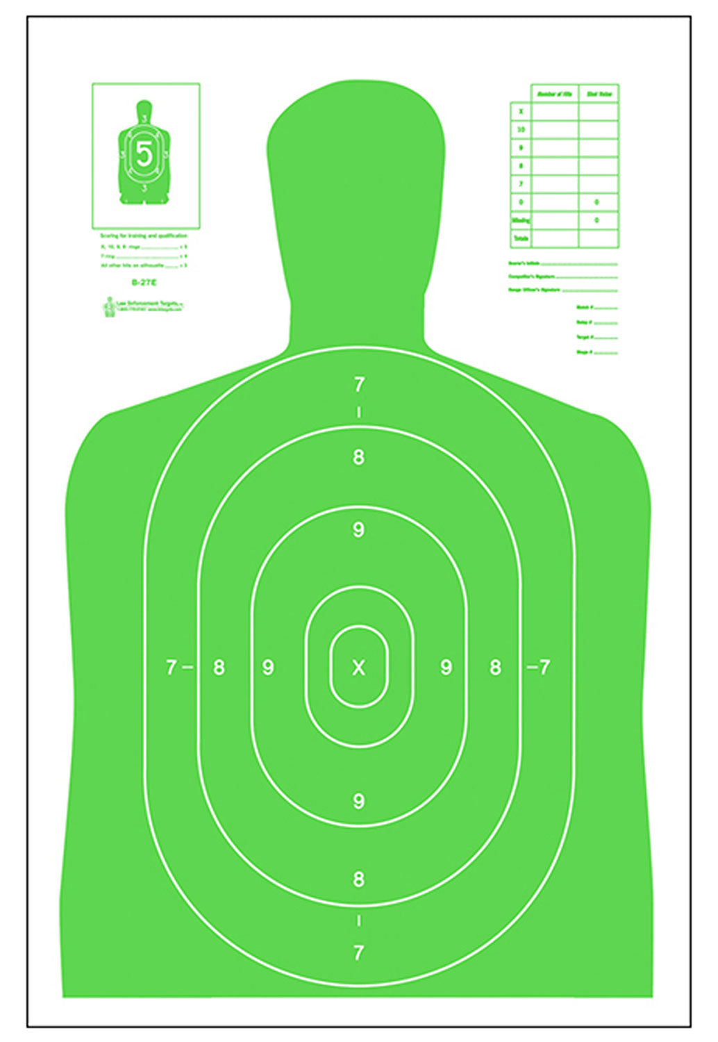 ACTION B27ELGR100     HIVIS FLRSNT TARGET GR 100BX