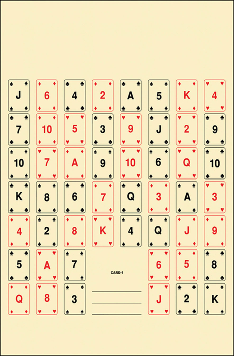 ACTION CARD1100       PLAYNG CARD1 TARGET    100BX