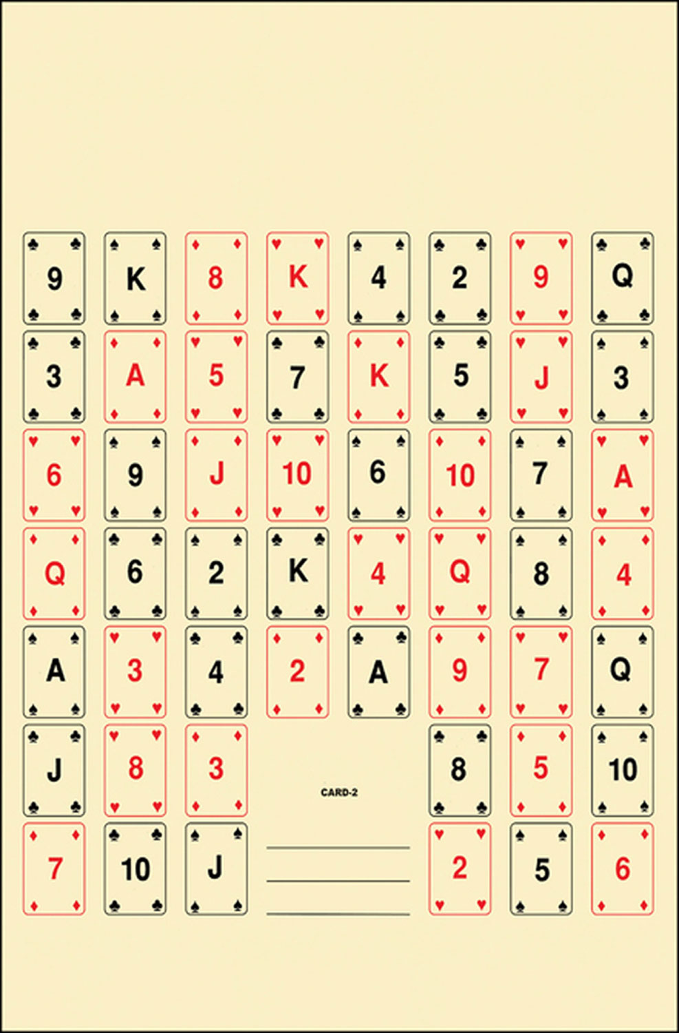 ACTION CARD2100       PLAYNG CARD2 TARGET    100BX
