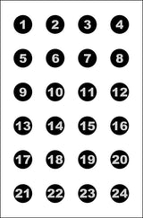 ACTION VB24100        24 3" NUMBER CIRCLES   100BX